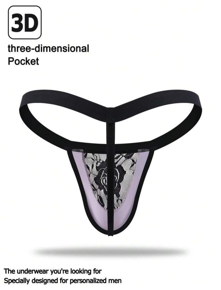 Lavender Lace Accent Thong